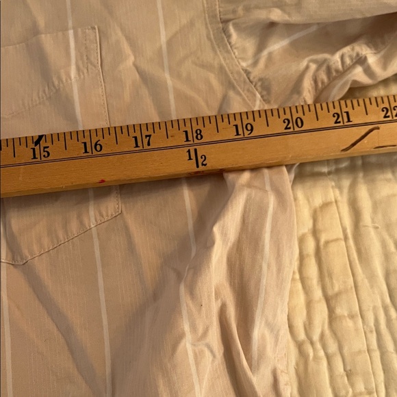 Wilfred Free Light Beige striped relaxed boyfriend Long Sleeve Shirt - Picture 6 of 9